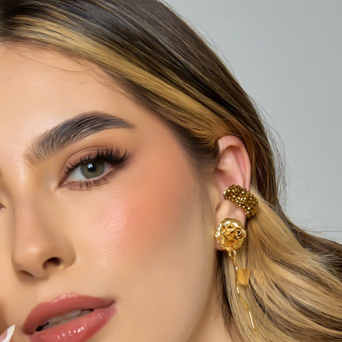 Brown Ear Cuff Connection Golden