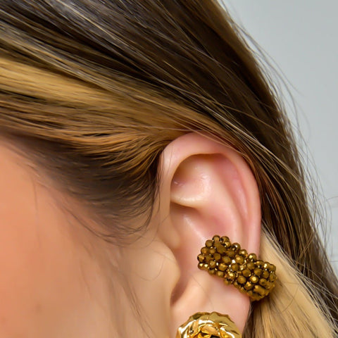 Brown Ear Cuff Connection Golden