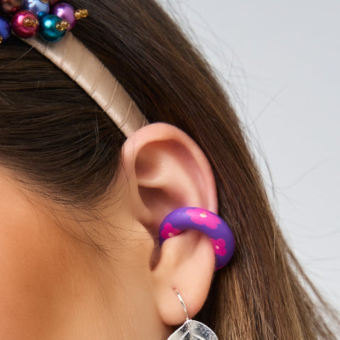 Violet Clay Ear Cuff