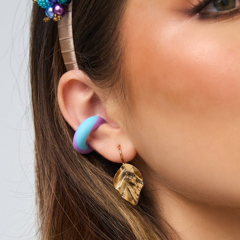 Blue-Violet Clay Ear Cuff