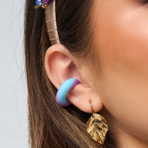 Blue-Violet Clay Ear Cuff