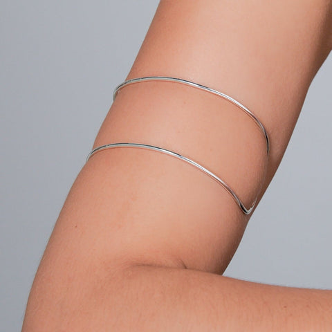 Silver-Tone Double Line Bracelet