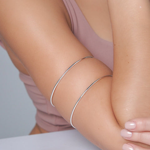 Silver-Tone Double Line Bracelet