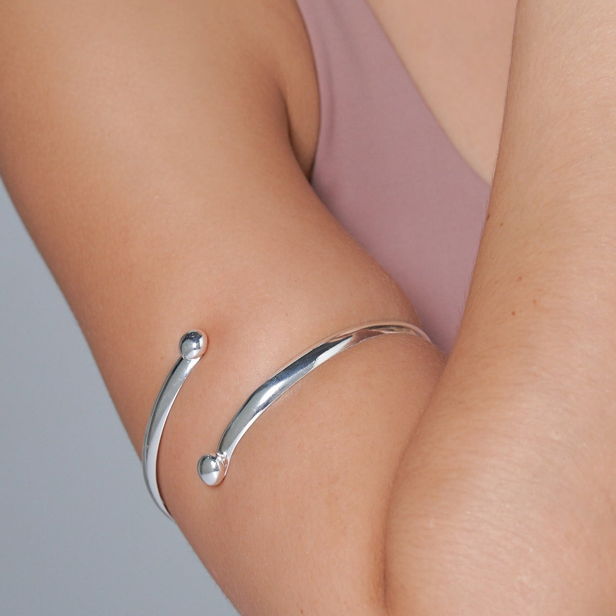 Silver-Tone Spiral Bracelet