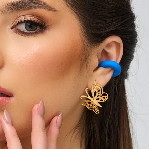 Spring Butterfly Golden Studs Earrings