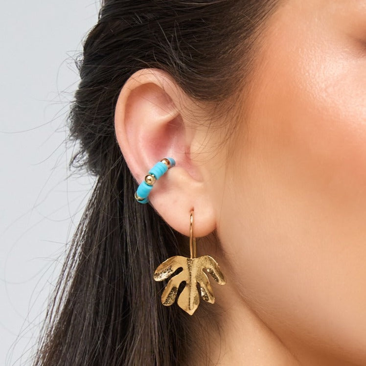 Five Leaves Mini Golden Drop Earrings