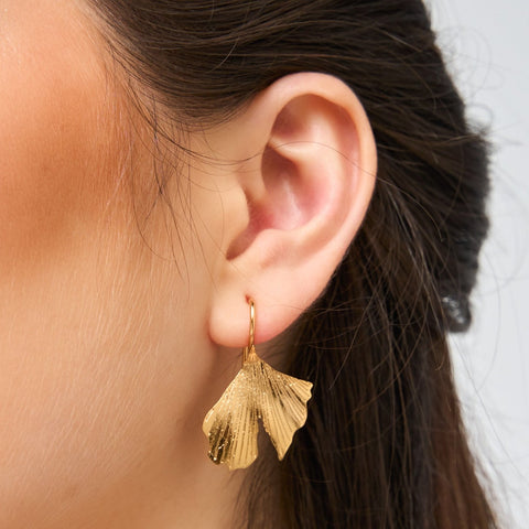 Mermaid'S Tail Golden Drop Earrings