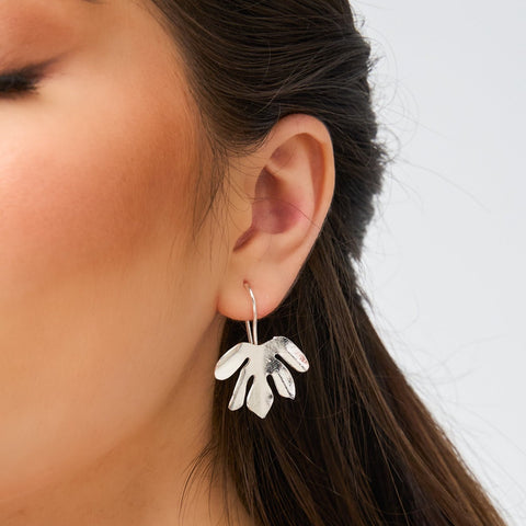 Five Leaves Mini Silver-Tone Drop Earrings