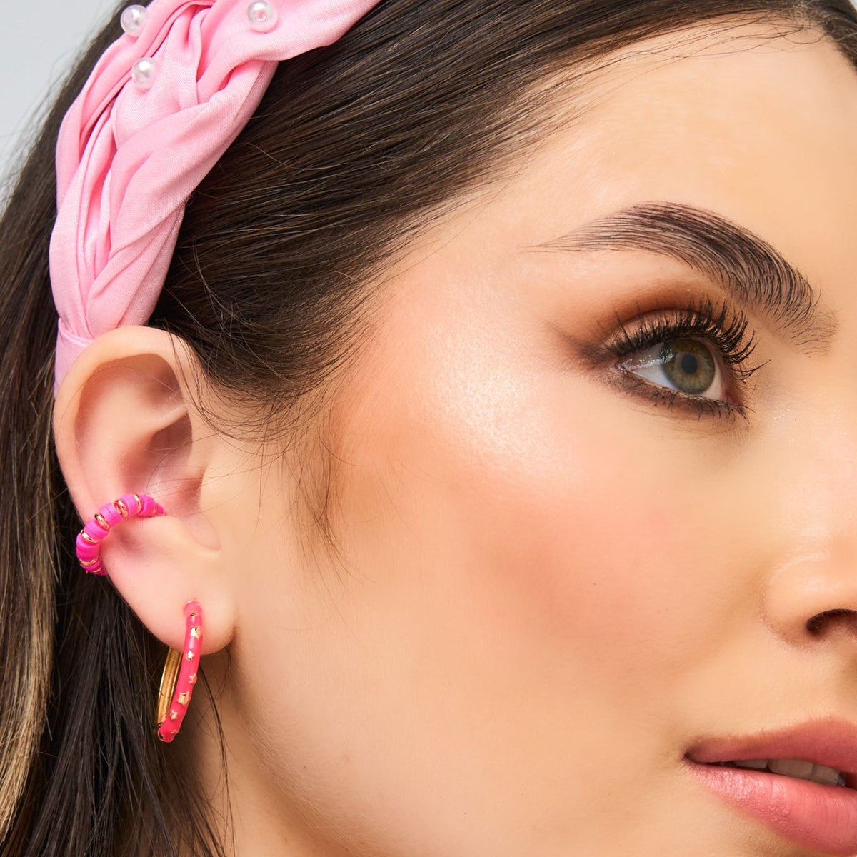 Golden Pellets Fuchsia Ear Cuff