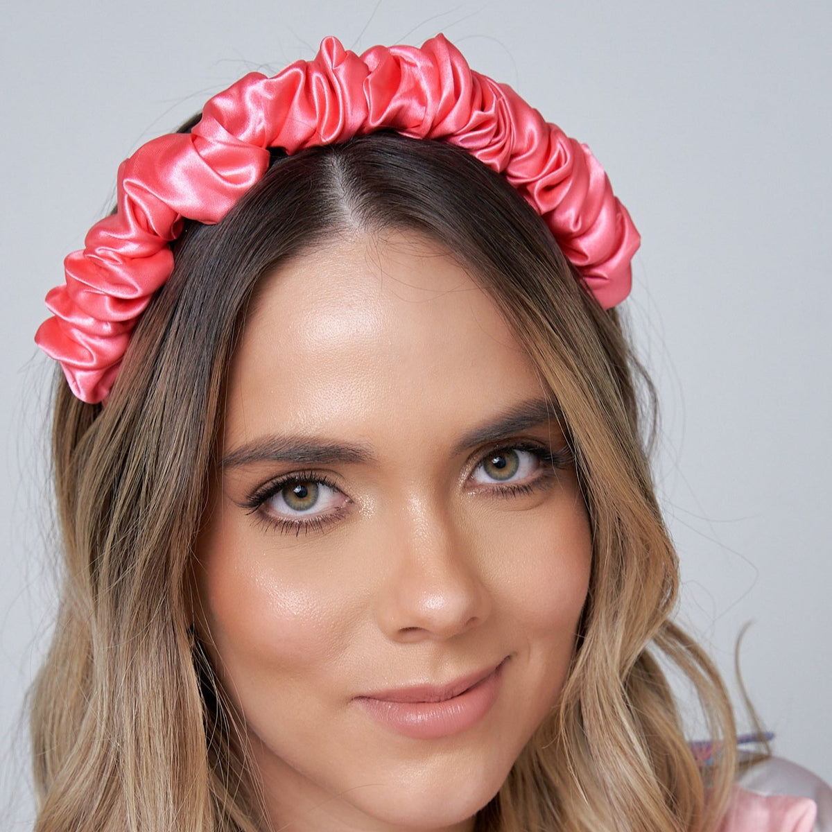 Fuchsia Fuchsia Satin Fabric Headband