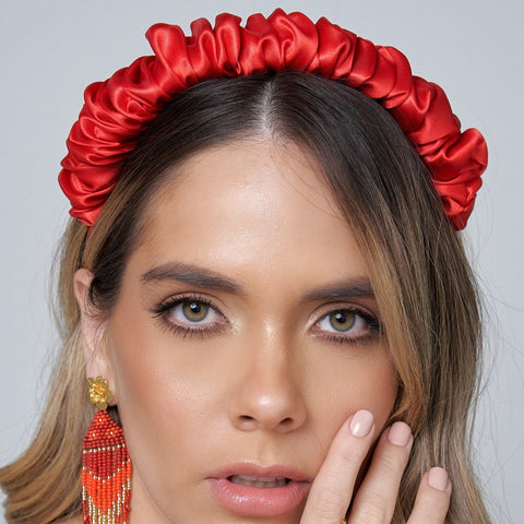 Red Satin Fabric Headband