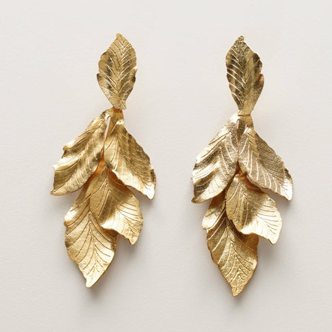 Summer leaf Golden Earrings