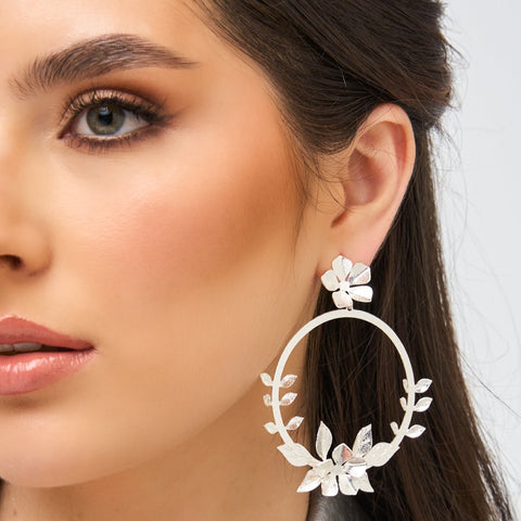 Spring Hoops Silver-Tone Earrings