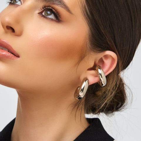 Smooth Silver-Tone Ear Cuff