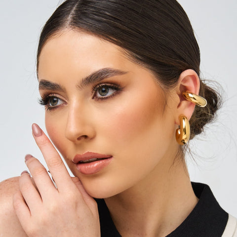 Irregular Golden Hoops Earrings