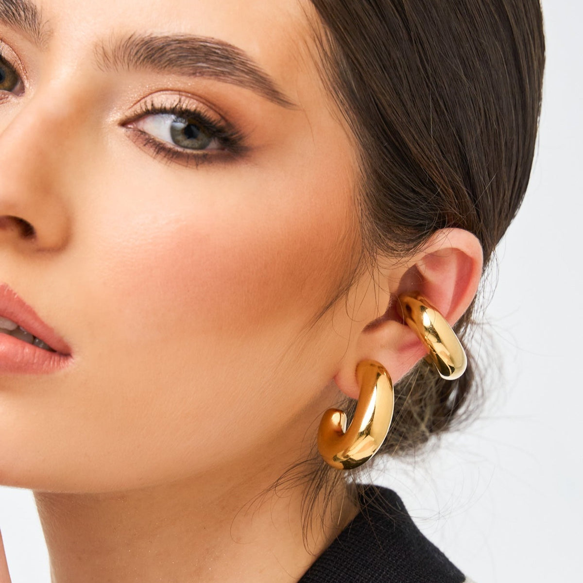 Irregular Golden Hoops Earrings