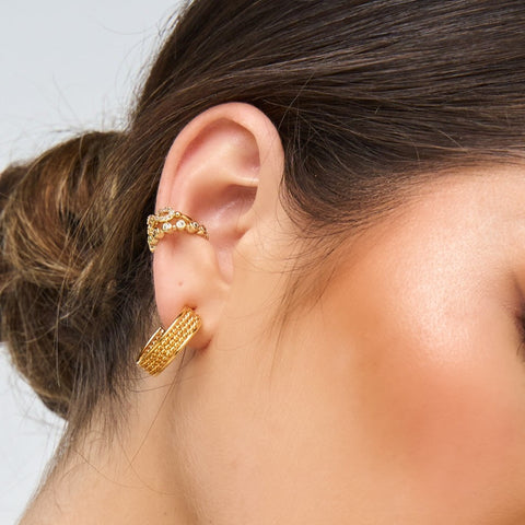 Braided Golden Hoops Earrings (S)