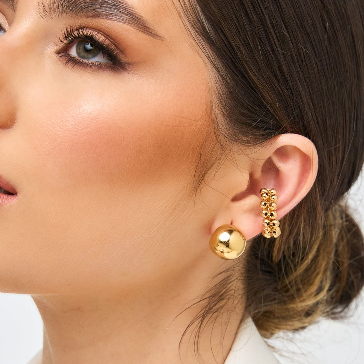 Smooth Ovals Golden Hoops Earrings