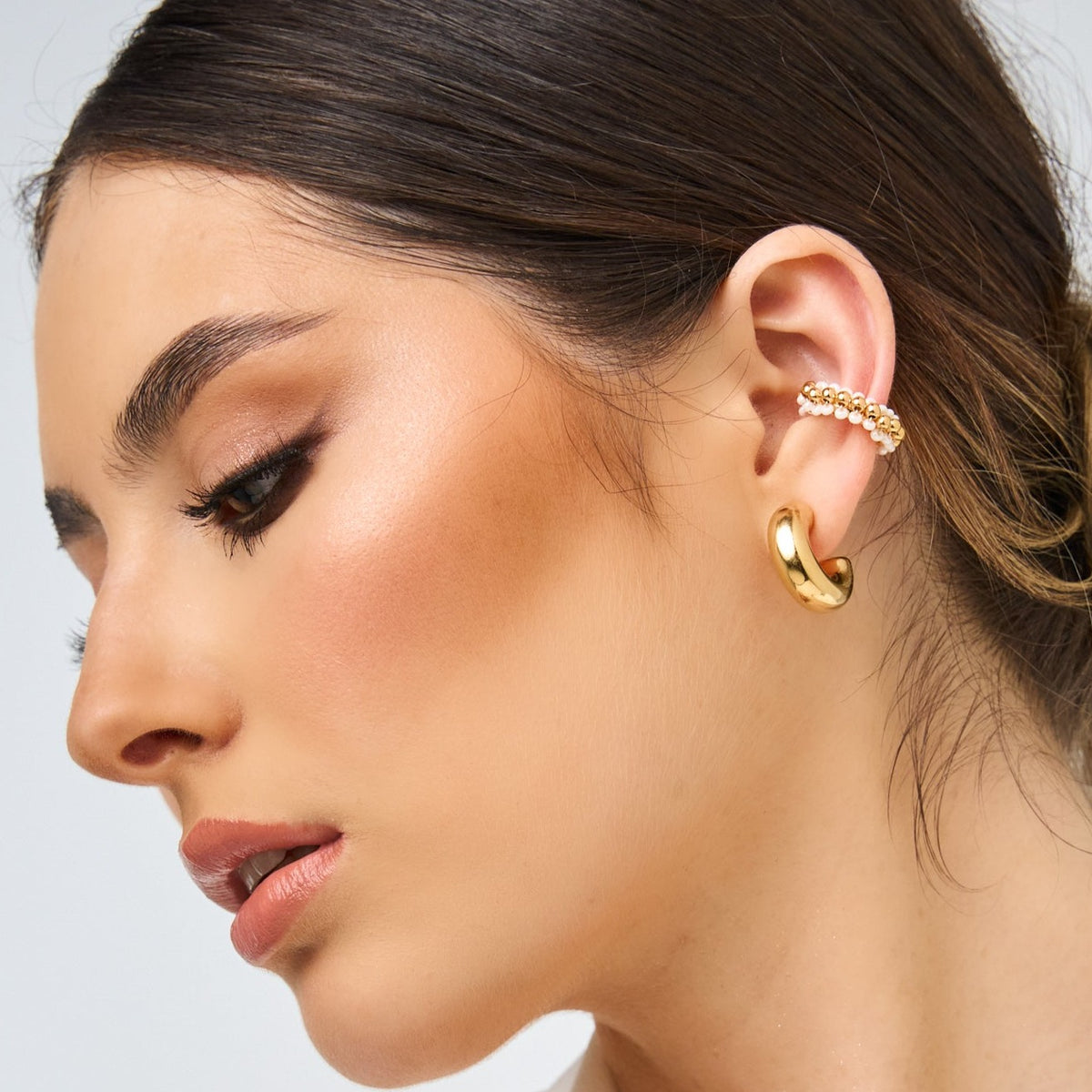 Smooth Golden Hoops Earrings