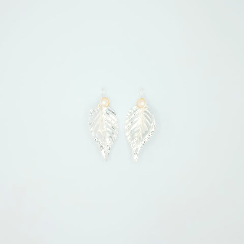 Spiral Pearl Hook Earrings Silver-Tone