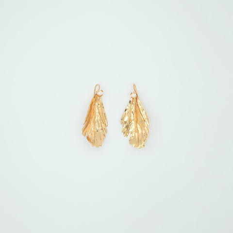 Hook Earrings Branch Pearl Golden Pistils