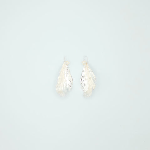 Hook Earrings Branch Pearl Silve-Tone Pistils