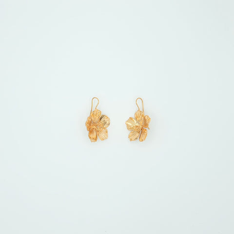 Earrings Hook Golden Pistil Flowers