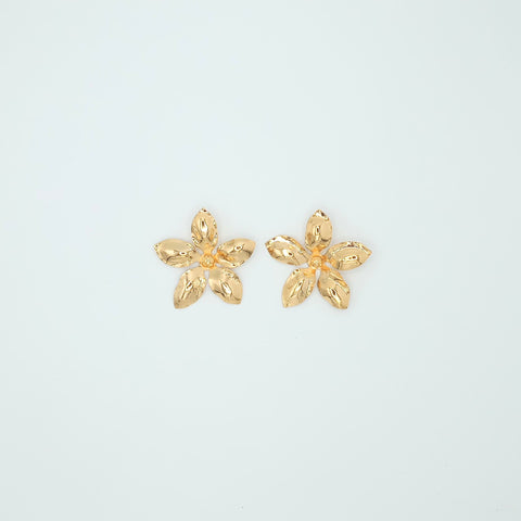 Golden Lotus Flower Studs Earrings