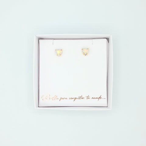 Crystal Heart  Boreal Studs Earrings