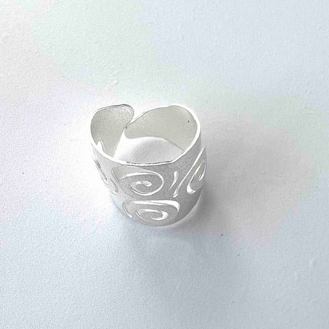 Spiral Silver-tone Band Ring