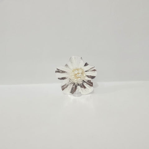 Jungle Flower Silver-Tone Ring