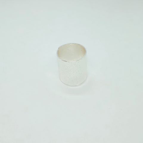 Wide Plain Silver-Tone Ring