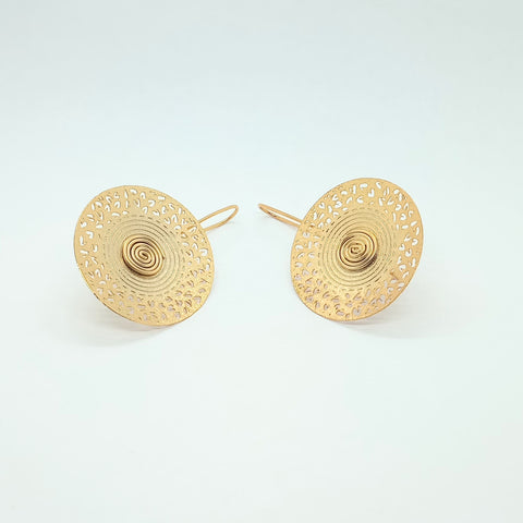 Spiral Golden Drop Earrings