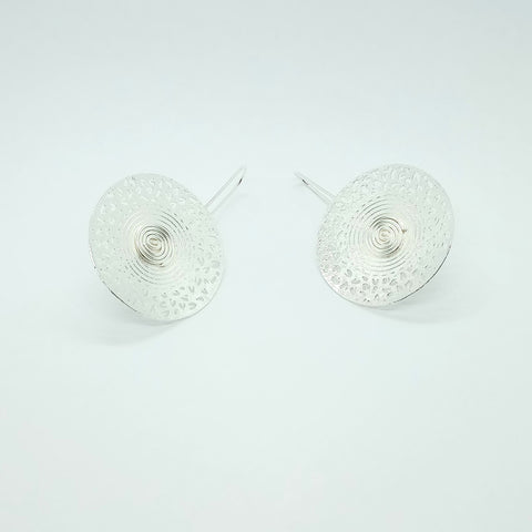 Spiral Silver-Tone Drop Earrings