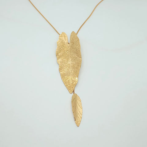 Double Leaf Golden Necklace