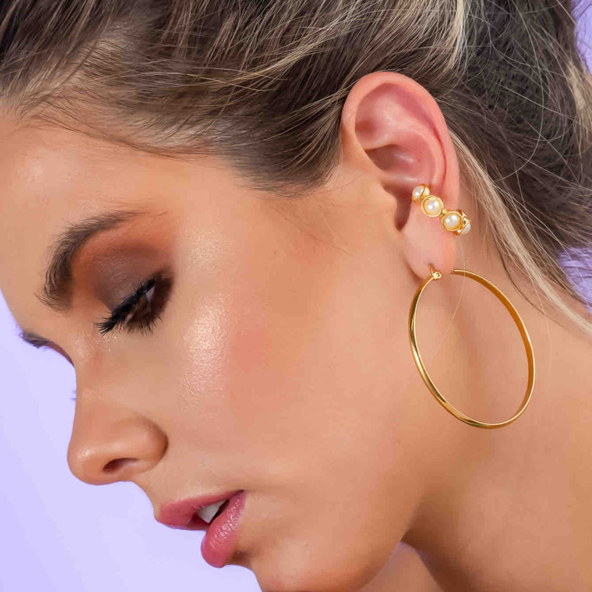 Medium Golden Hoop Earrings