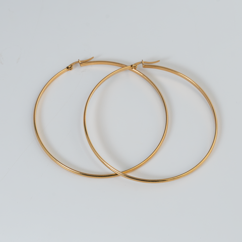 Large Golden Hoop Earrings