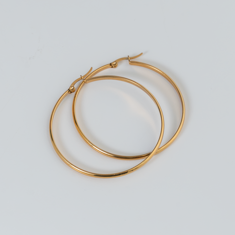 Medium Golden Hoop Earrings