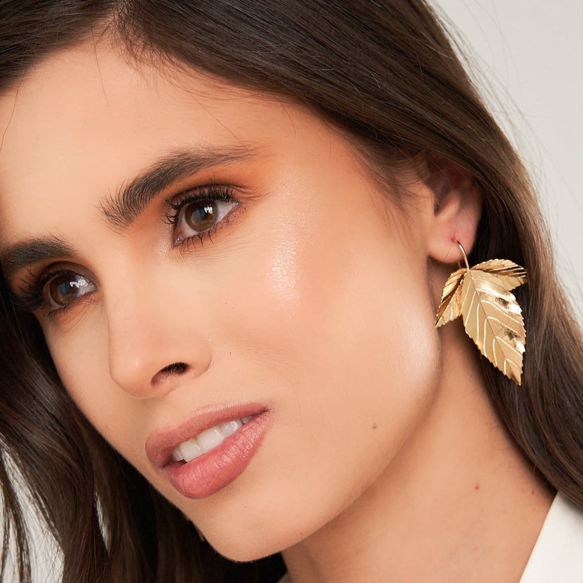 Leaves Golden Drop Earrings