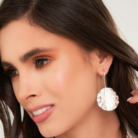 Ball Silver-Tone Drop Earrings