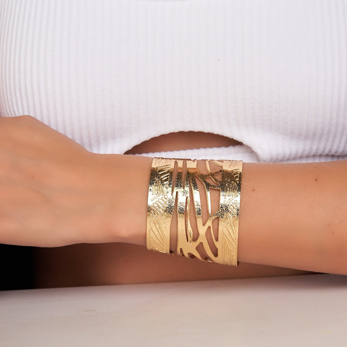 Zebra Golden Cuff Bracelet