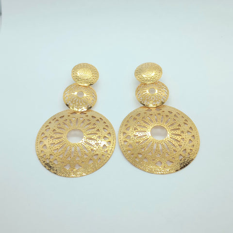 Triple Seed Ball Golden Earrings