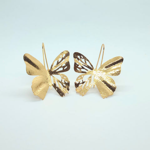 Botanica Cutout Butterfly Golden Drop Earrings