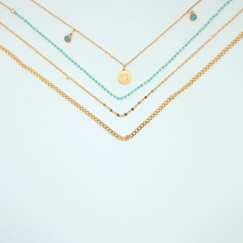 Turquoise Golden Necklace