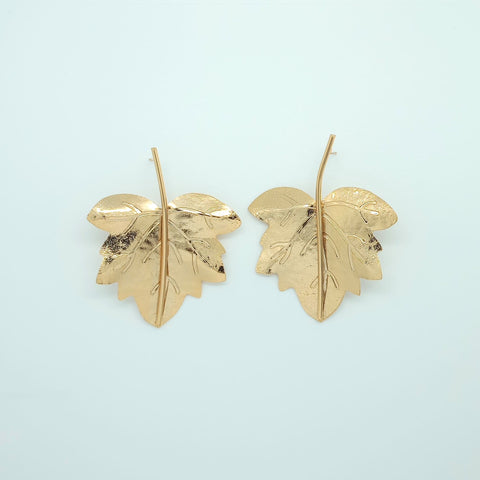 Golden Autumn Leaf Earrings