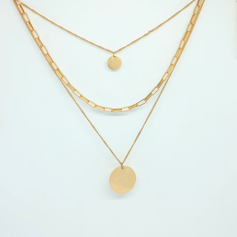 Gold Plated Smooth Circle Necklace