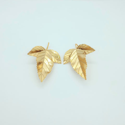 Leaves Golden Drop Earrings