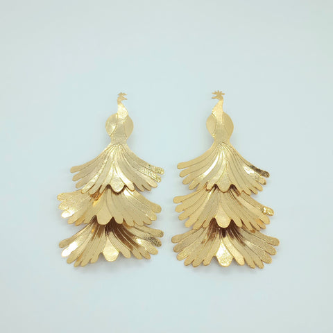 Peacock Golden Earrings