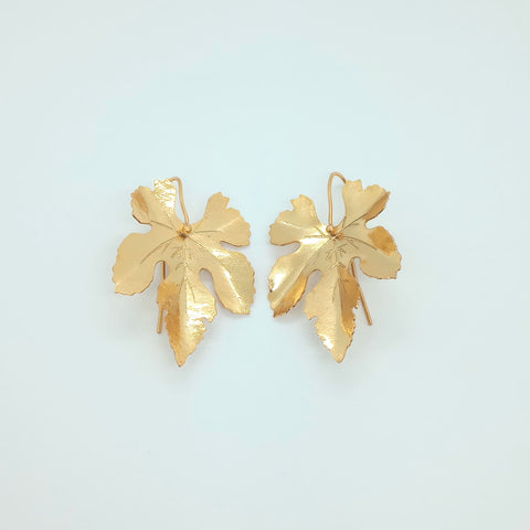 Fall Leaves Golden Drop Earrings