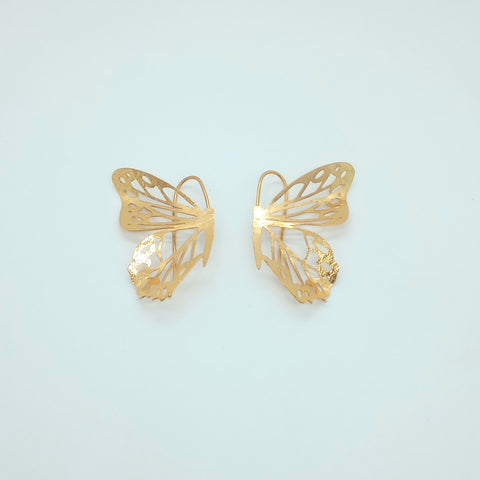 Half Butterfly Golden Earrings